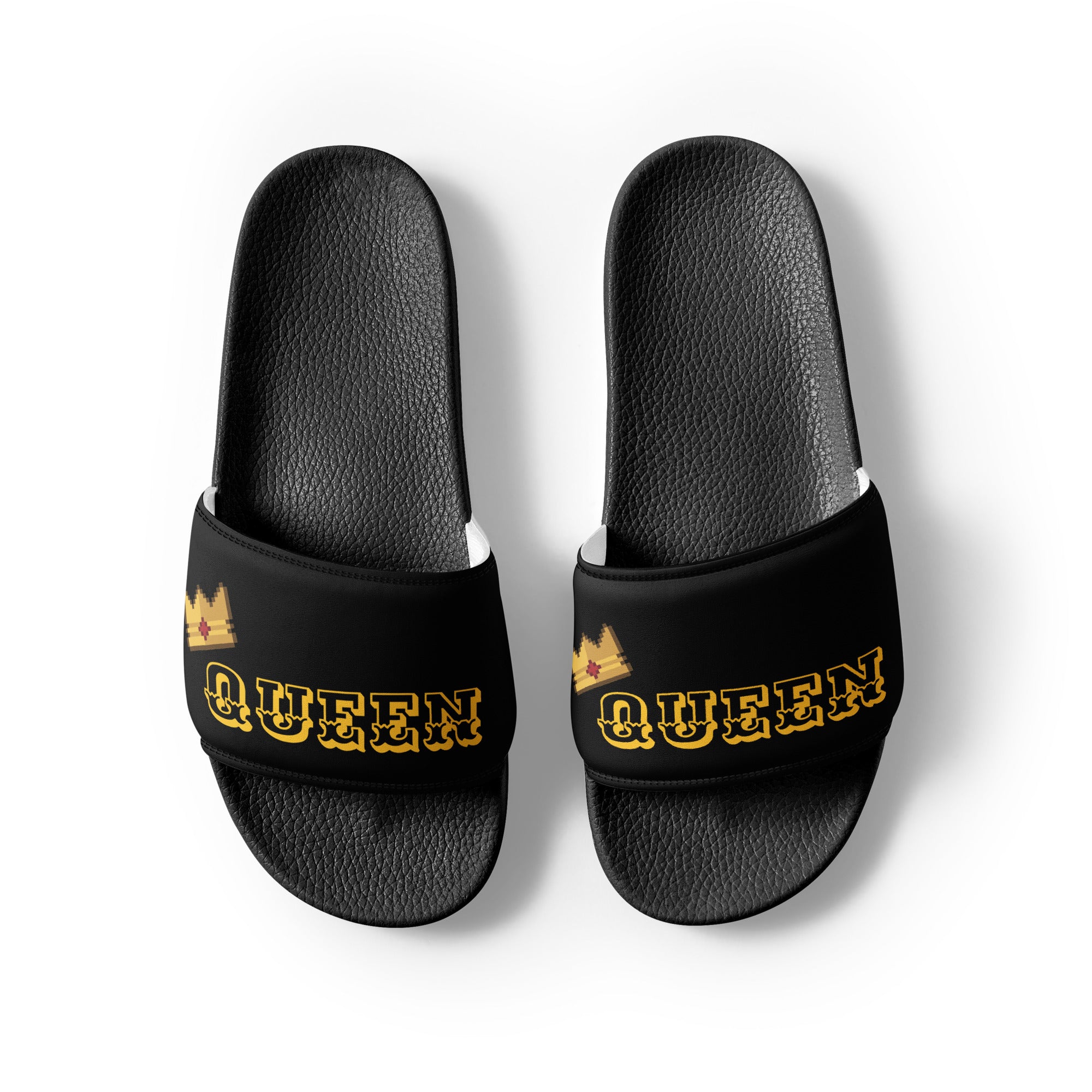 "QUEEN" Women Slides Black or White Bottoms