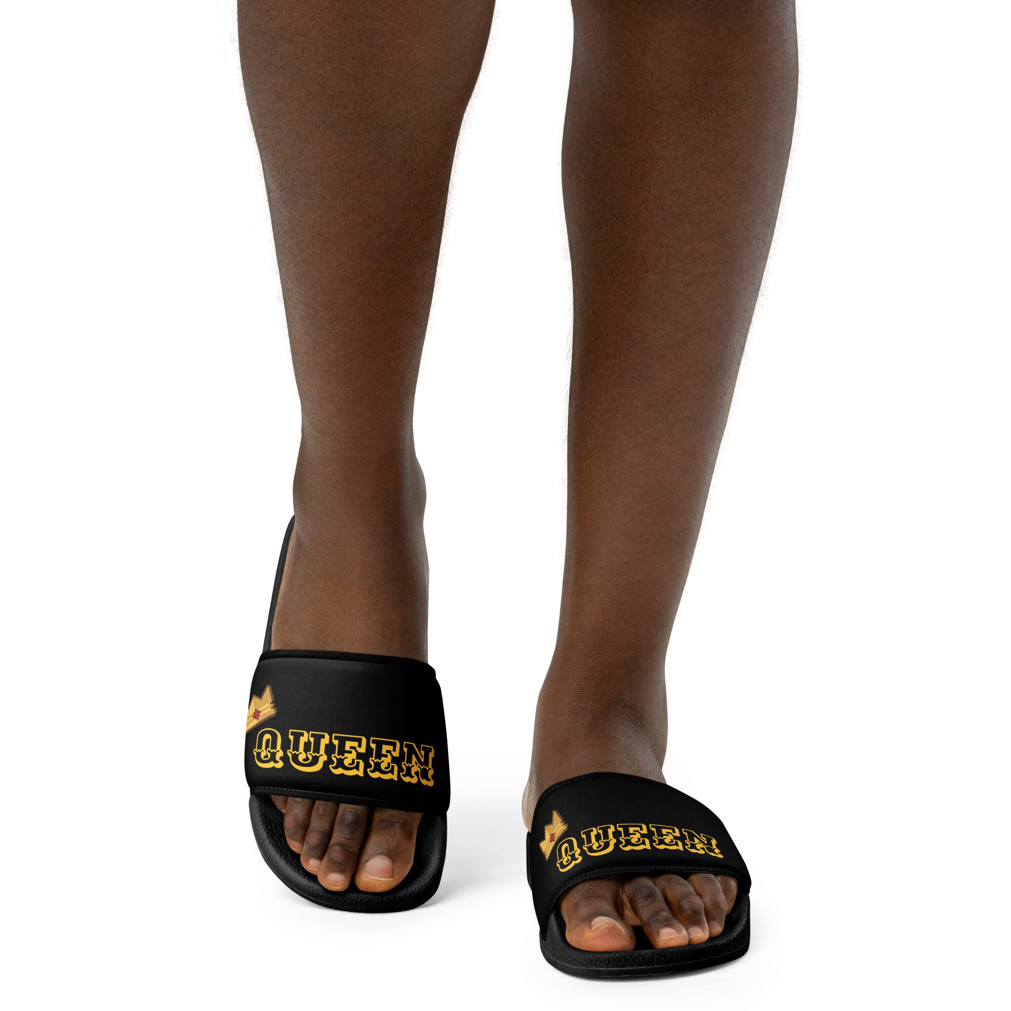 "QUEEN" Women Slides Black or White Bottoms