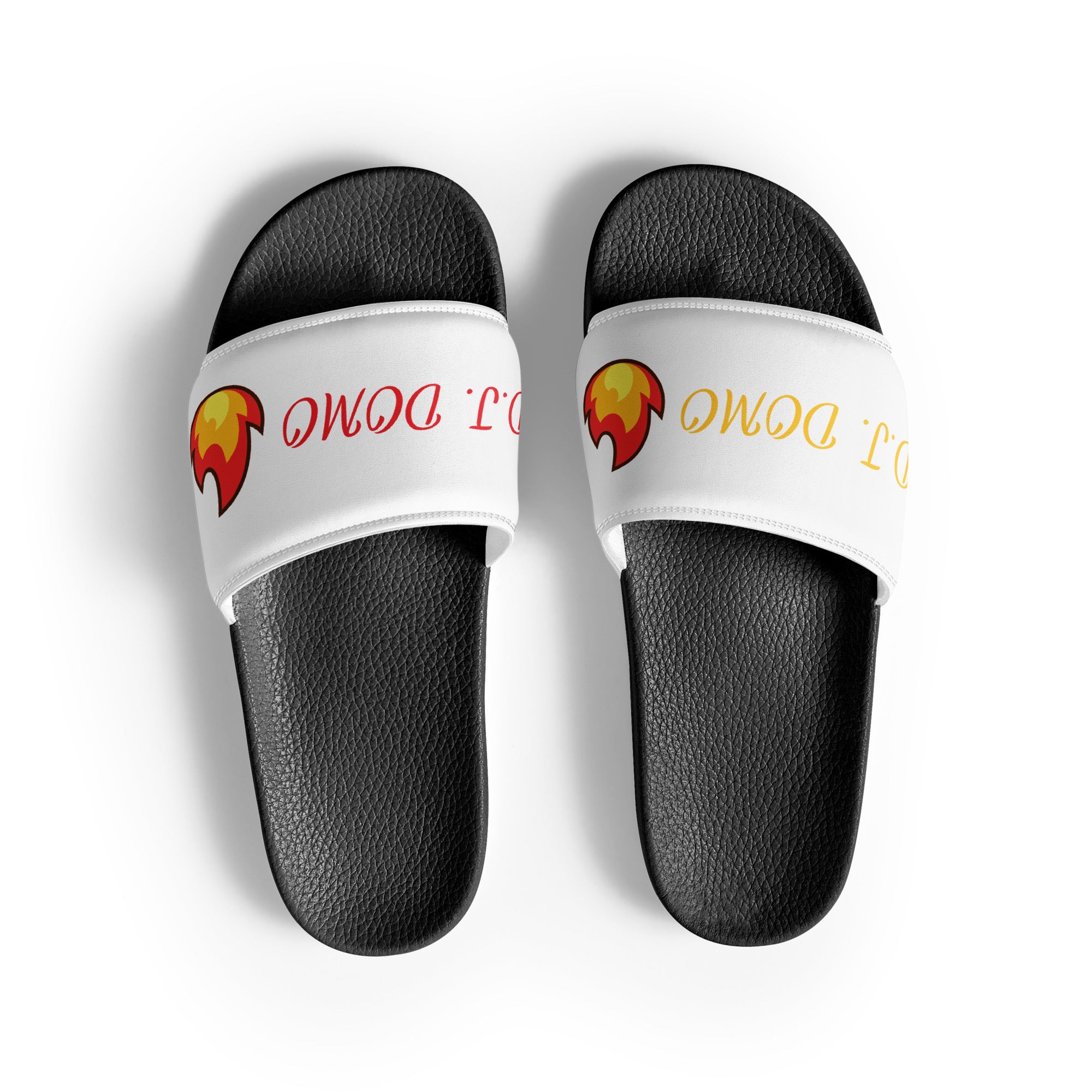 "Fire" Women Slides White or Black Bottoms