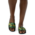 "Gold Star" Women Slides Black or White Bottoms