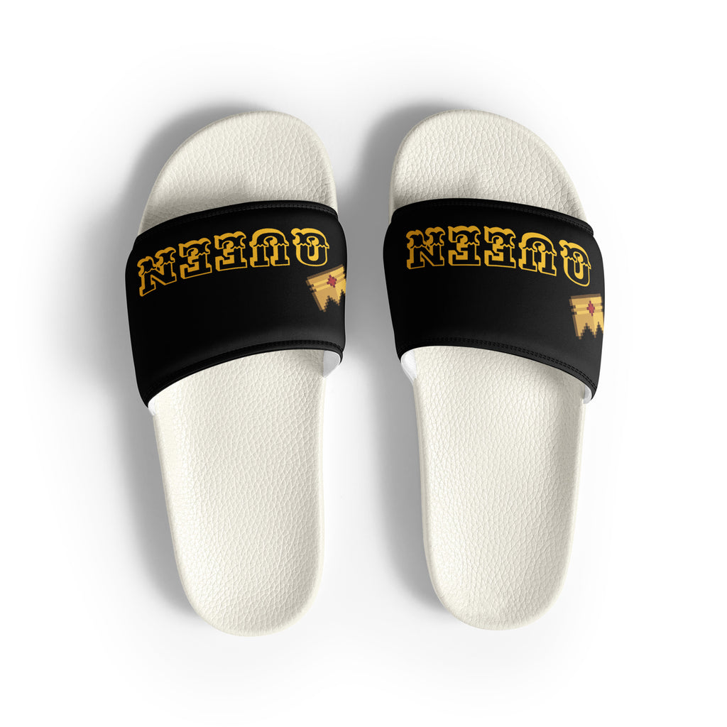 "QUEEN" Women Slides Black or White Bottoms