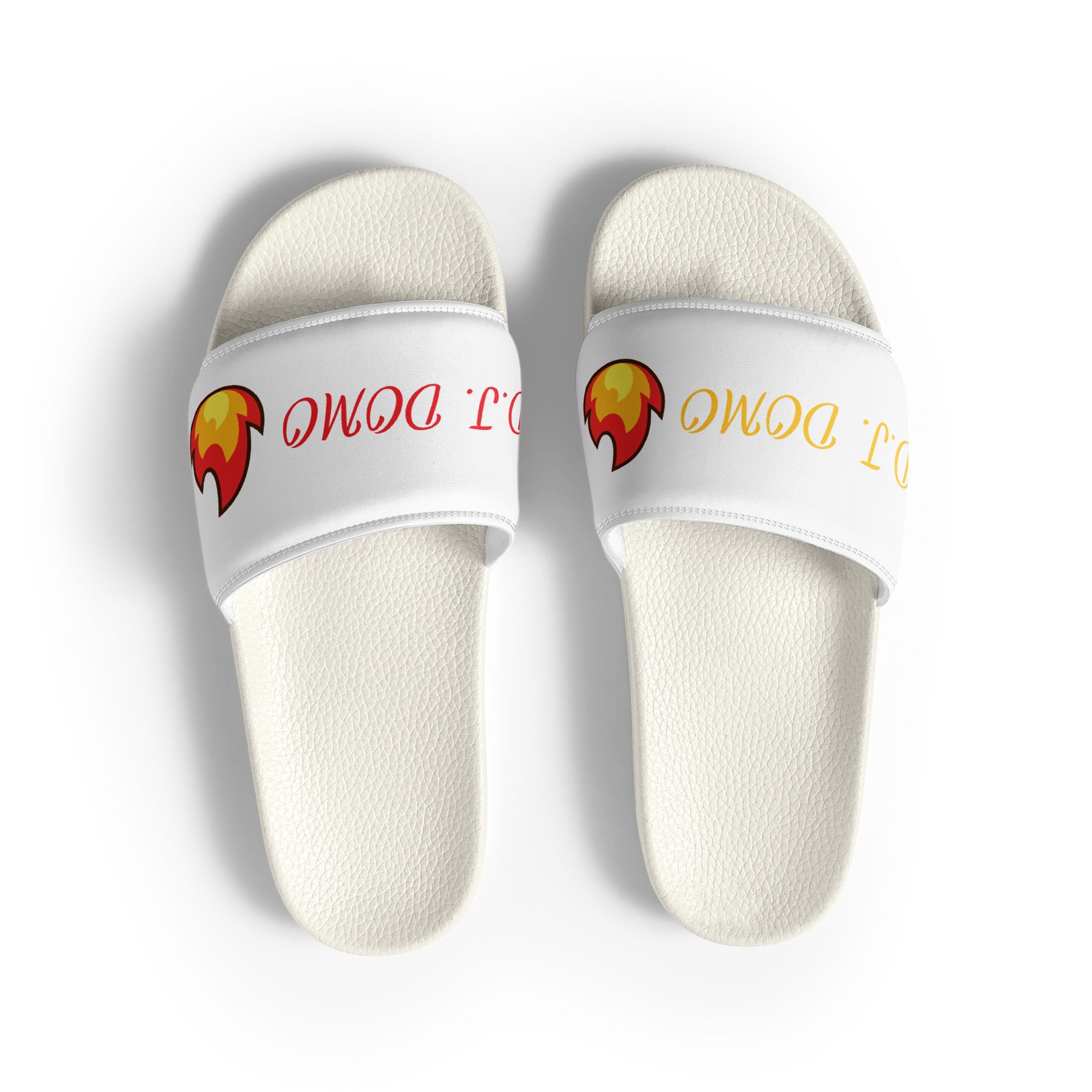 "Fire" Women Slides White or Black Bottoms