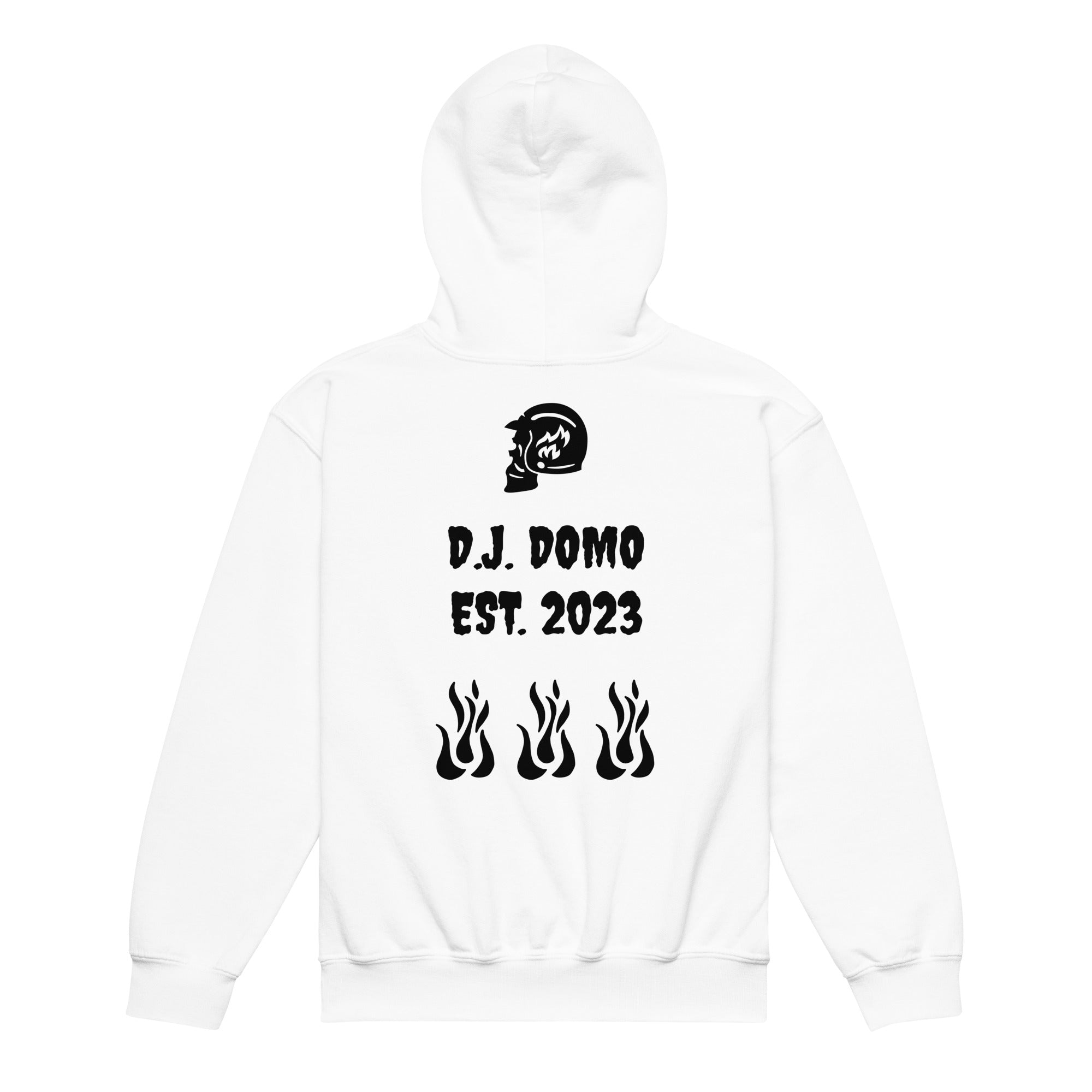 D.J. Domo Youth "Biker1" Unisex Heavy Blend Hoodie Multi Color/Black