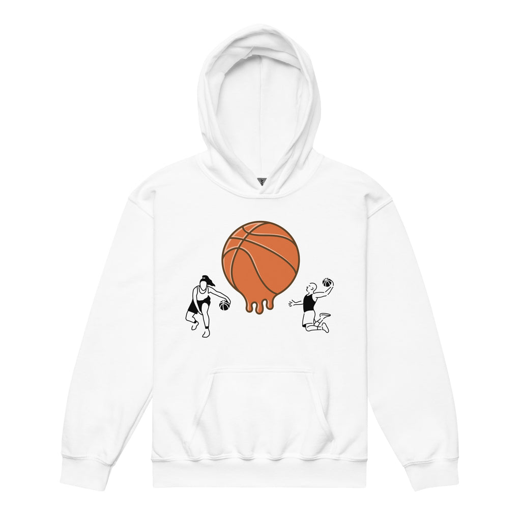 D.J. Domo Youth "Melting Basketball" Unisex Heavy Blend Hoodie Multi Color/Black