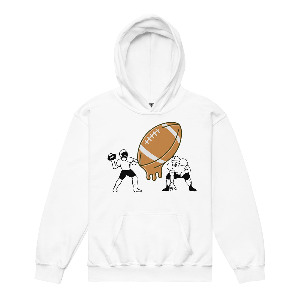 D.J. Domo Youth "Melting Football" Unisex Heavy Blend Hoodie Multi Color/Black