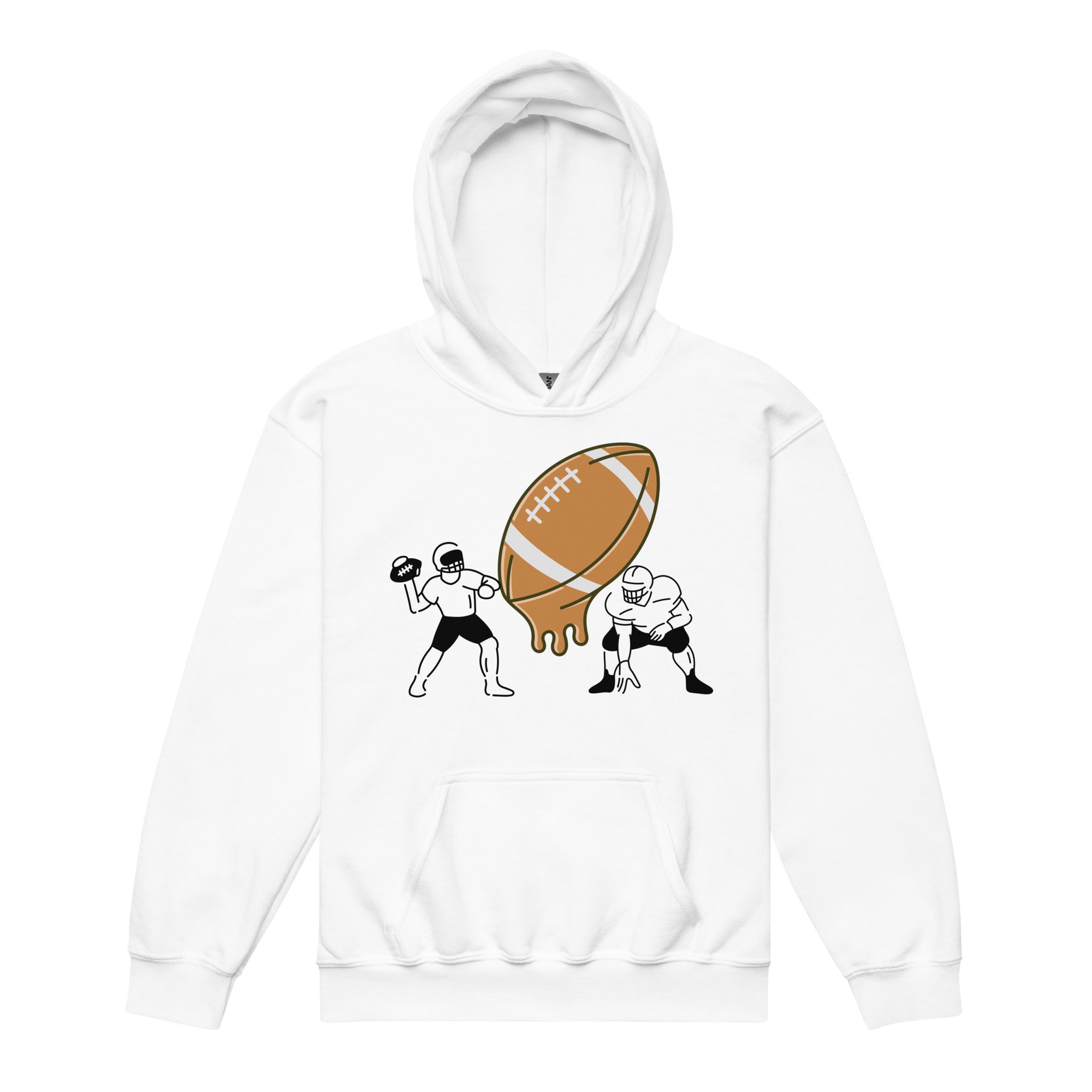 D.J. Domo Youth "Melting Football" Unisex Heavy Blend Hoodie Multi Color/Black