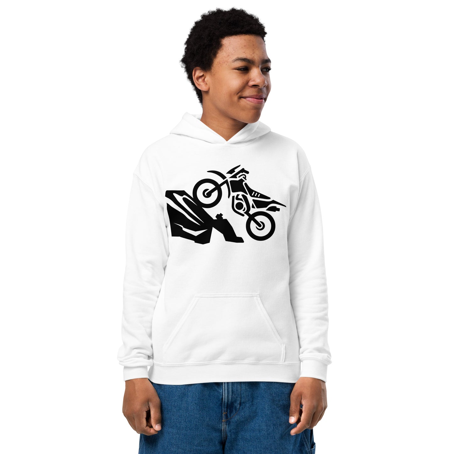 D.J. Domo Youth "Biker1" Unisex Heavy Blend Hoodie Multi Color/Black